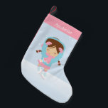 Klein figuur Skater aangepast Kleine Kerstsok<br><div class="desc">Aangepast ontwerp met een leuk schaatsenthema voor kinderen dat kan worden gepersonaliseerd met het monogram,  het initiaal,  de naam of een tekst van uw keuze voor een perfect aangepast cadeau!</div>