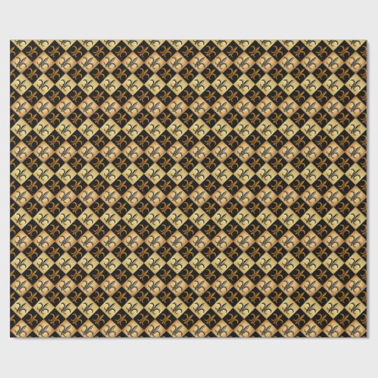 Klein Fleur De Lis Tegel Inpakpapier (Vlak)