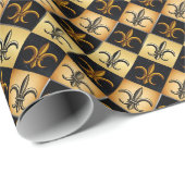 Klein Fleur De Lis Tegel Inpakpapier (Rol Hoek)