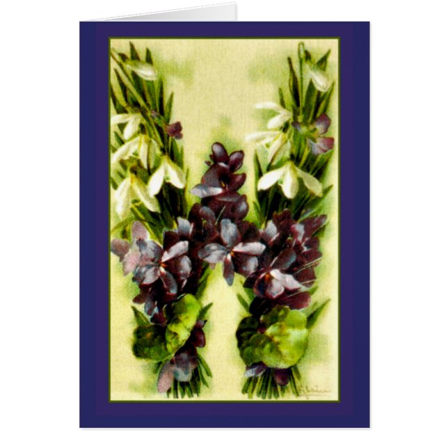 Klein Flower Alphabet Blue Violets Letter W (Voorkant)