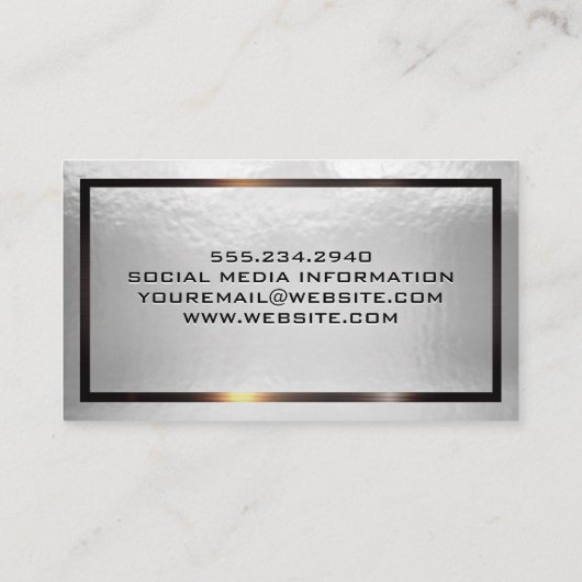 Klein Folie textuur | Metaalgrens Visitekaartje (Achterkant)