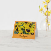 Klein formaat Bedankt - Pansies Kaart (Gele Bloem)