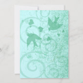 Klein formaat kan Mint Blue Birds & Swirls verande Kaart (Achterkant)