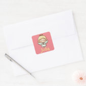 Klein gebed engel vierkante sticker (Envelop)