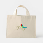 Klein Gebeds Vogeltje  Mini Tote Bag (Achterkant)