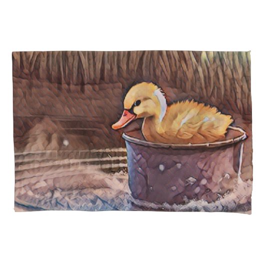 Klein geel bedekletsen in emmer kussensloop (Voorkant)