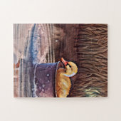 Klein geel bedekletsen in emmer legpuzzel (Horizontaal)