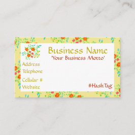  klein geel bloemig Visitekaartje Kortingskaartje
