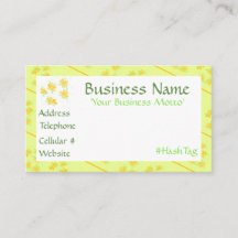 Klein geel bloemig Visitekaartje