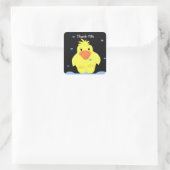 Klein Geel Eendje Vierkante Sticker (Tas)