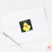 Klein Geel Eendje Vierkante Sticker (Envelop)