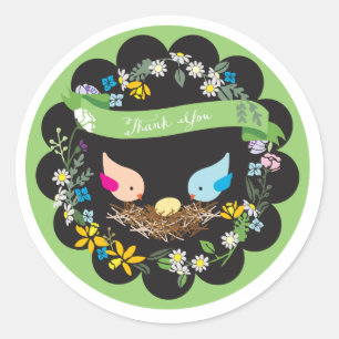 Klein geel ei   Baby shower Favor Sticker