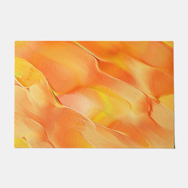 Klein geel en veel sinaasappel deurmat (Voorkant)