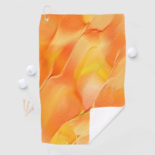 Klein geel en veel sinaasappel golfhanddoek (Insitu)