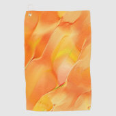 Klein geel en veel sinaasappel golfhanddoek (Voorkant)