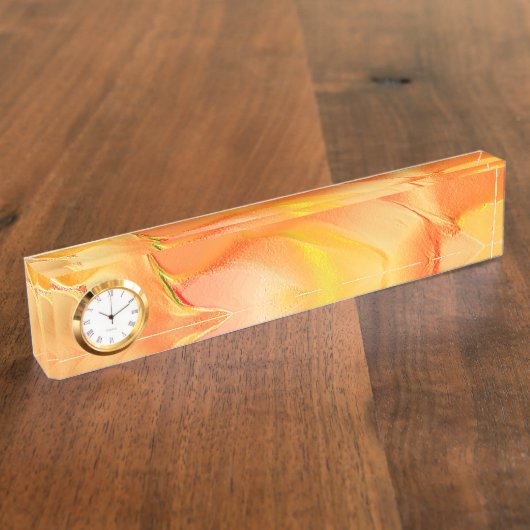 Klein geel en veel sinaasappel naambordje (Zijkant)