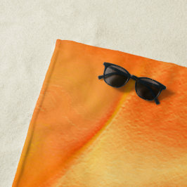 Klein geel en veel sinaasappel strandlaken