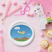 Klein geel vlak papieren bordje (Feest)