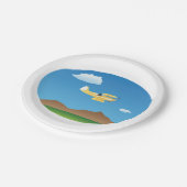 Klein geel vlak papieren bordje (Gekanteld)