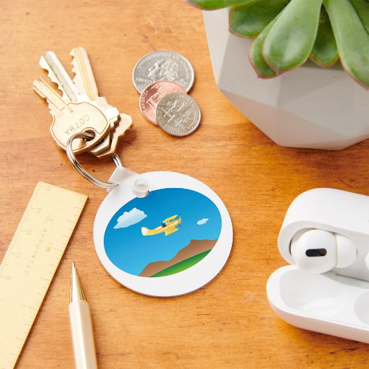 Klein geel vlak sleutelhanger