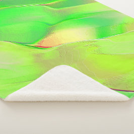 Klein geelachtig en levendig groen sherpa deken