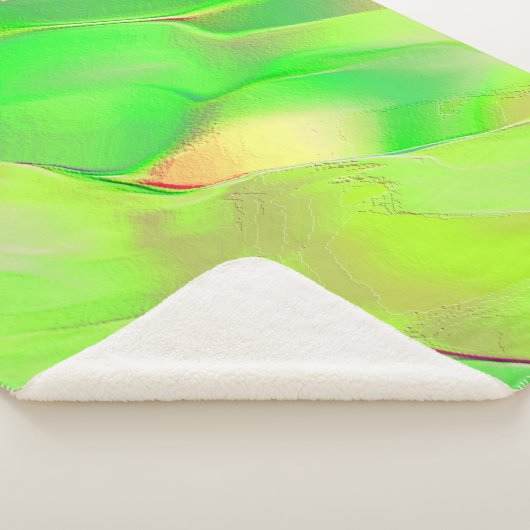 Klein geelachtig en levendig groen sherpa deken (3/4)