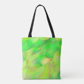 Klein geelachtig en levendig groen tote bag (Achterkant)