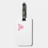 Klein gelukkig schattig roze varken bagagelabel (Achterkant verticaal)