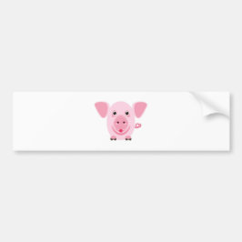 Klein gelukkig schattig roze varken bumpersticker
