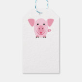 Klein gelukkig schattig roze varken cadeaulabel (Achterkant)