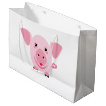 Klein gelukkig schattig roze varken