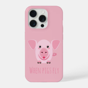 Klein gelukkig schattig roze varken iPhone 15 pro case