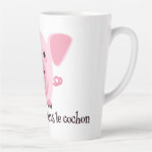 Klein gelukkig schattig roze varken latte mok (Rechts)
