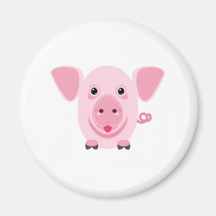 Klein gelukkig schattig roze varken magneet