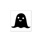 Klein, gelukkig spooksilhouette, kunststempel rubberstempel (Afrduk)
