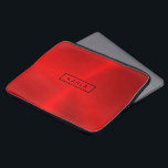 Klein gepolijste rode metalen achtergrond laptop sleeve<br><div class="desc">Elegante,  moderne rode tinten hebben een metalen textuur gepolijst. Facultatief monogram.</div>