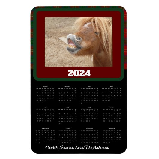 Klein geruit grappig zakkalender magneet (Verticaal)