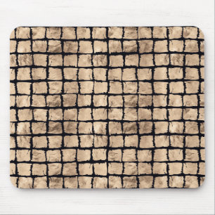 Klein geschilde vierkantjes in roos goud en zwart muismat