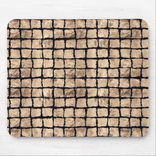 Klein geschilde vierkantjes in roos goud en zwart muismat