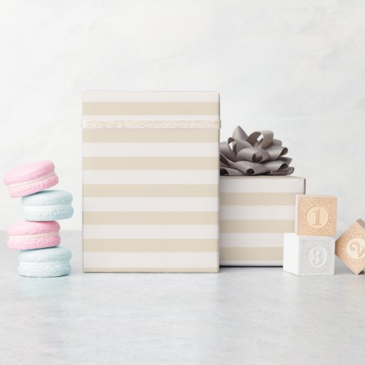 Klein Gestreept Beige Ivoor - Inpakpapier Roll (Baby Shower)