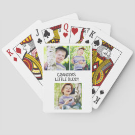 Klein gezelschap van opa 3 foto kleinzoon pokerkaarten