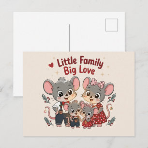Klein gezin grote liefde Schattige muis Briefkaart