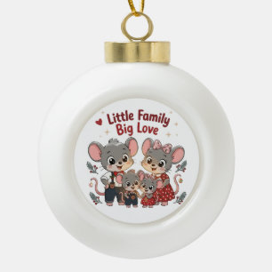 Klein gezin grote liefde Schattige muis Keramische Bal Ornament