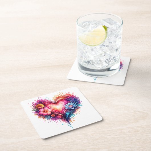 Klein glas shooter liefdesdesign kartonnen onderzetters (Insitu)