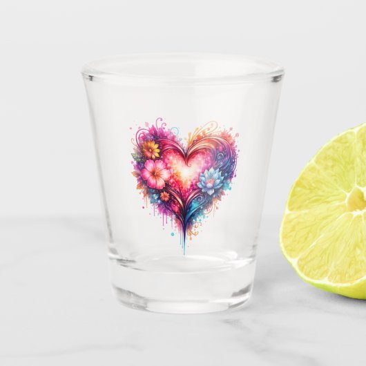 Klein glas shooter liefdesontwerp (Voorkant)
