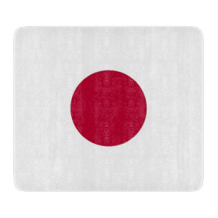 Klein glazen snijbord met Japanse vlag Snijplank