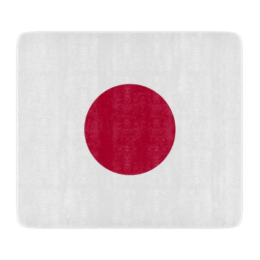 Klein glazen snijbord met Japanse vlag Snijplank (Voorkant)