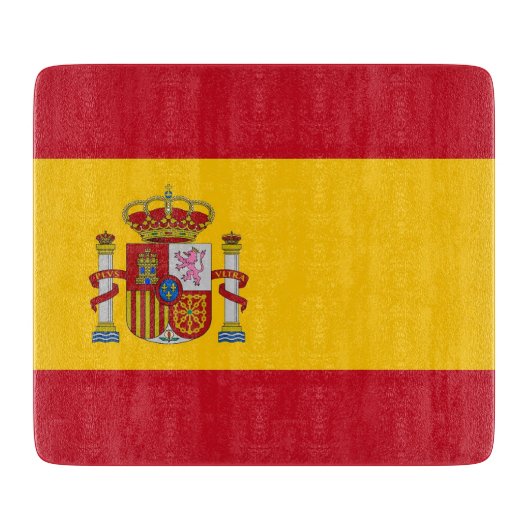 Klein glazen snijbord met Spaanse vlag Snijplank (Voorkant)