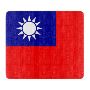 Klein glazen snijbord met Taiwanese vlag Snijplank