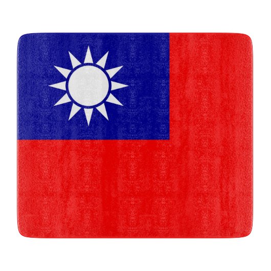 Klein glazen snijbord met Taiwanese vlag Snijplank (Voorkant)